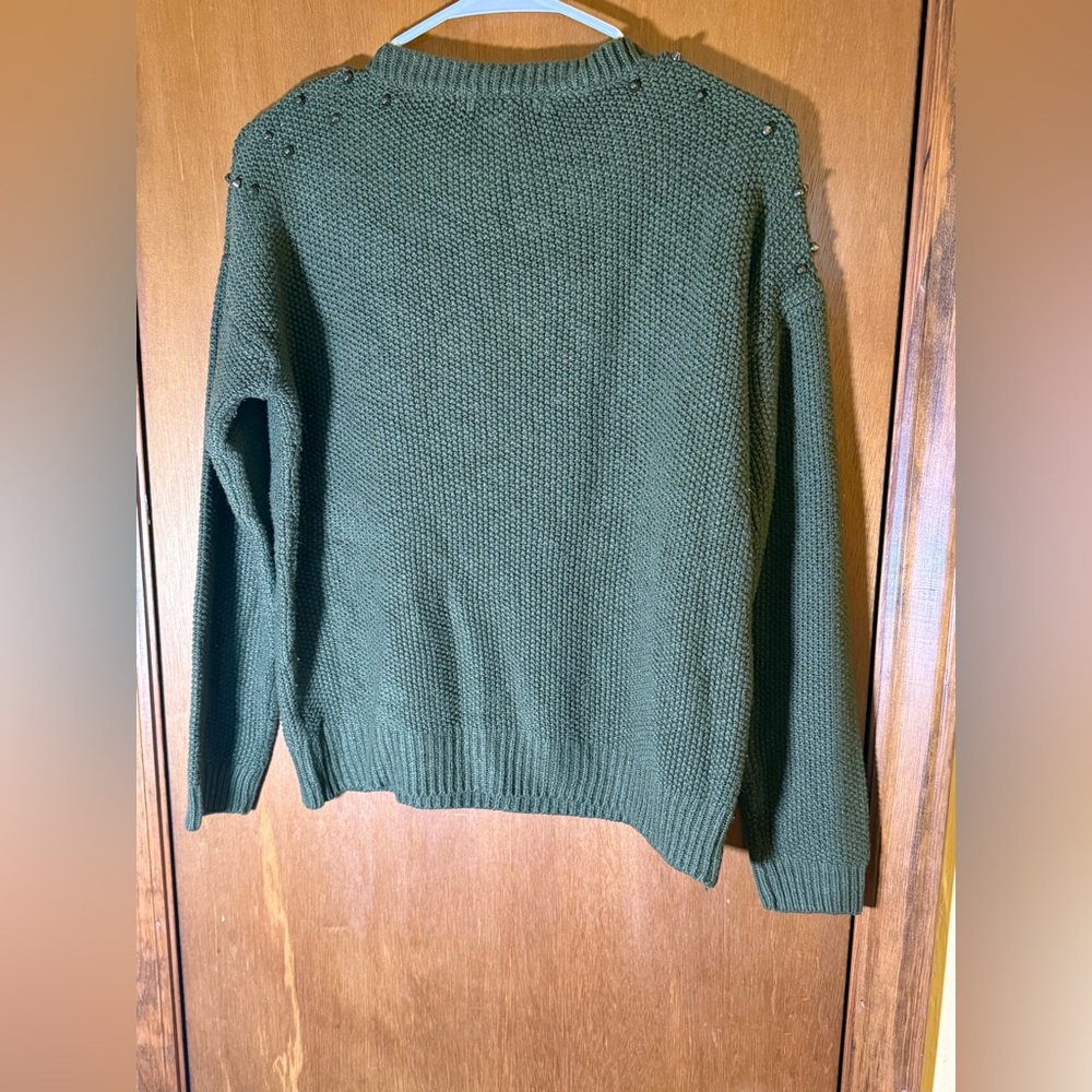 Love By Design Forest Green Crew Neck Sweater - Picture 4 of 6